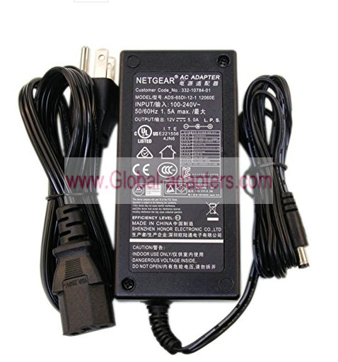 New Netgear 332-10784-01 ADS-65DI-12-1 12060E Power Supply for Netgear Wireless Router D6300 DGND400